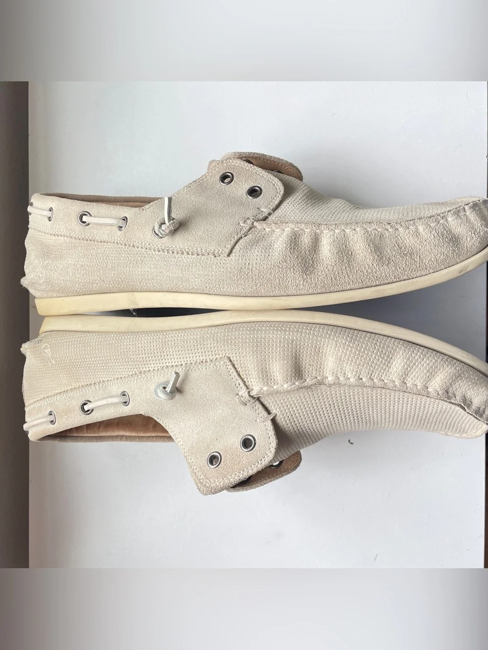 JOHN VARVATOS sz 13 STAR USA Schooner Boat Shoe Birch Suede Leather
